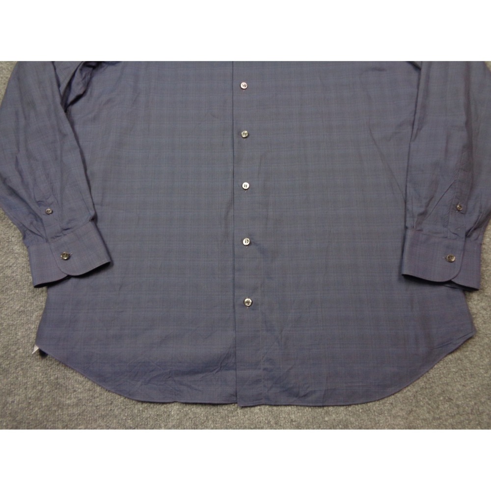 Brioni Ventiquattro Shirt Mens 17 1/2" 44 Neck Blue Long Sleeve Made in Italy - Picture 4 of 13